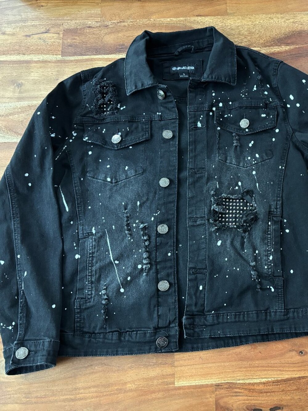 Argonaut Nation Distressed Paint Splatter Jacket - Small